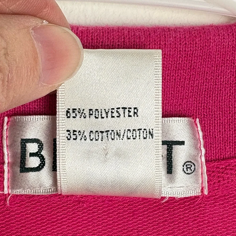 Vintage 90s Women’s Fuchsia Embroidered Long Sleeve Pullover - Picture 3 of 16